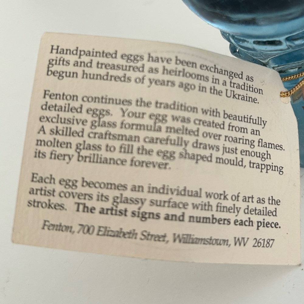 Fenton Handpainted Limited Edition Egg - Picture 4 of 6
